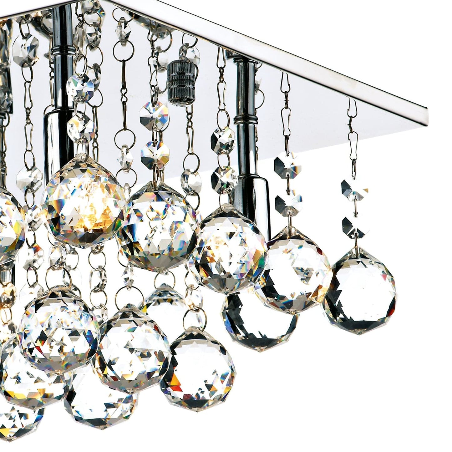 dar lighting Abacus 4 Light Flush Polished Chrome Crystal ABA5250