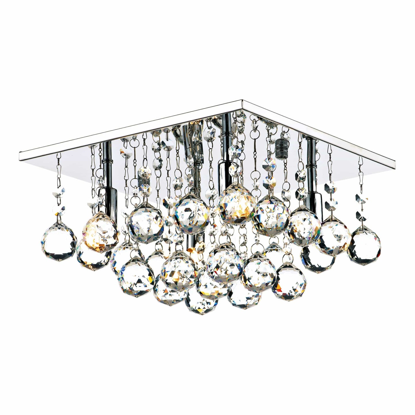 dar lighting Abacus 4 Light Flush Polished Chrome Crystal ABA5250