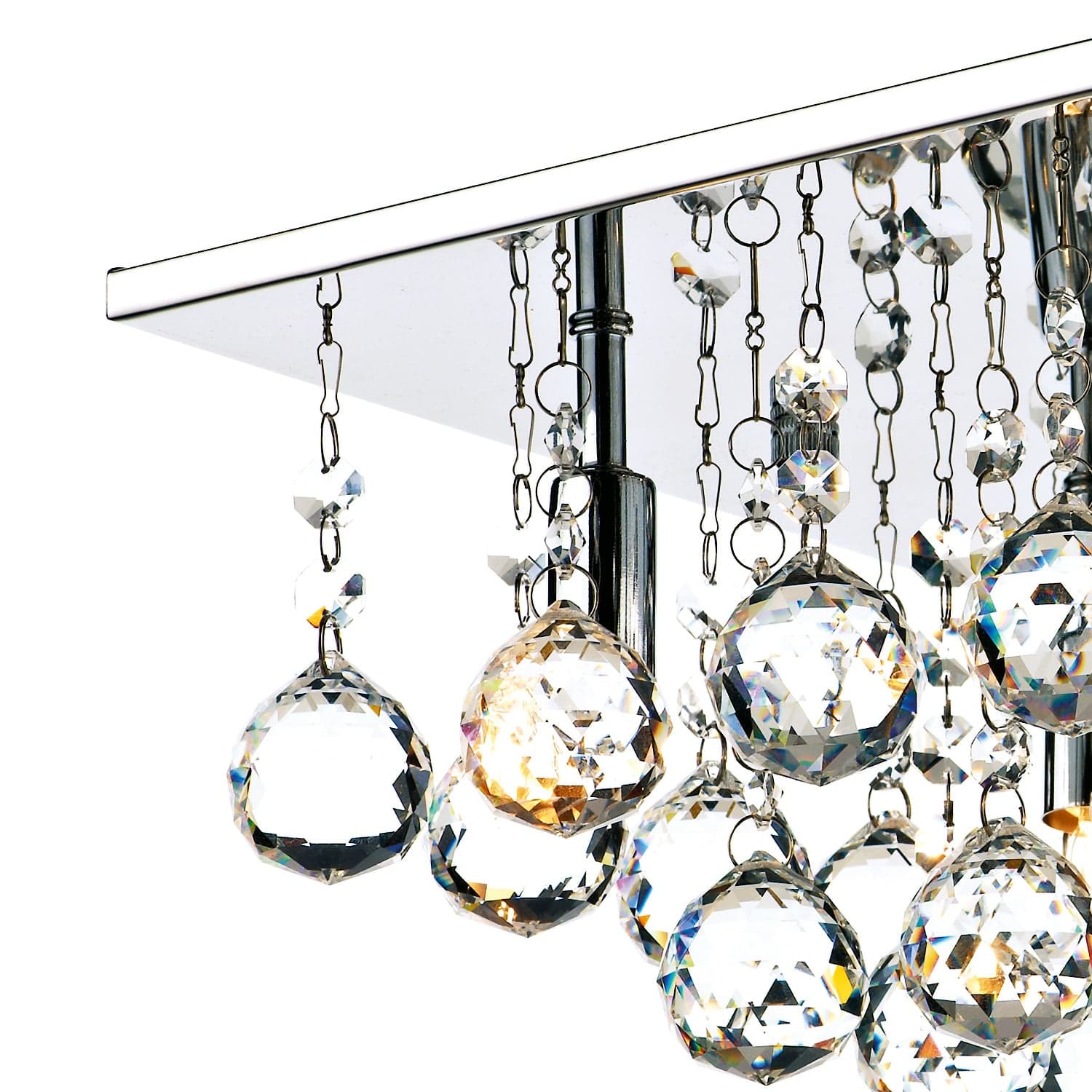 dar lighting Abacus 4 Light Flush Polished Chrome Crystal ABA5250