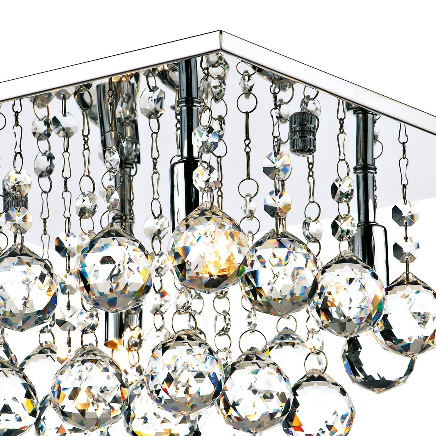 dar lighting Abacus 4 Light Flush Polished Chrome Crystal ABA5250