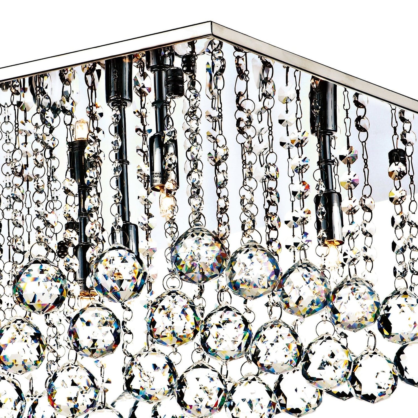 dar lighting Abacus 5 Light Flush Polished Chrome Crystal ABA5050