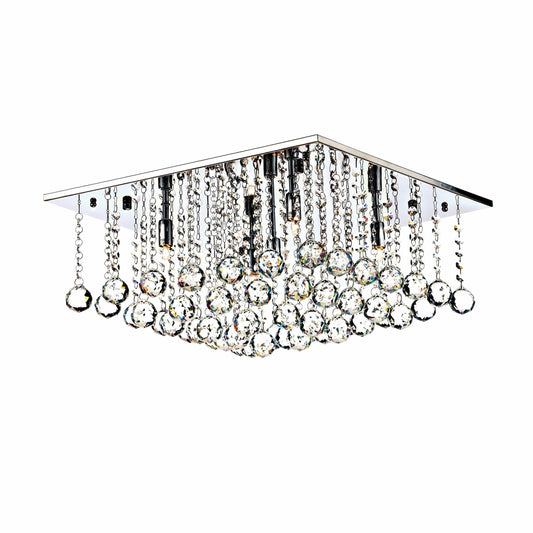 dar lighting Abacus 5 Light Flush Polished Chrome Crystal ABA5050