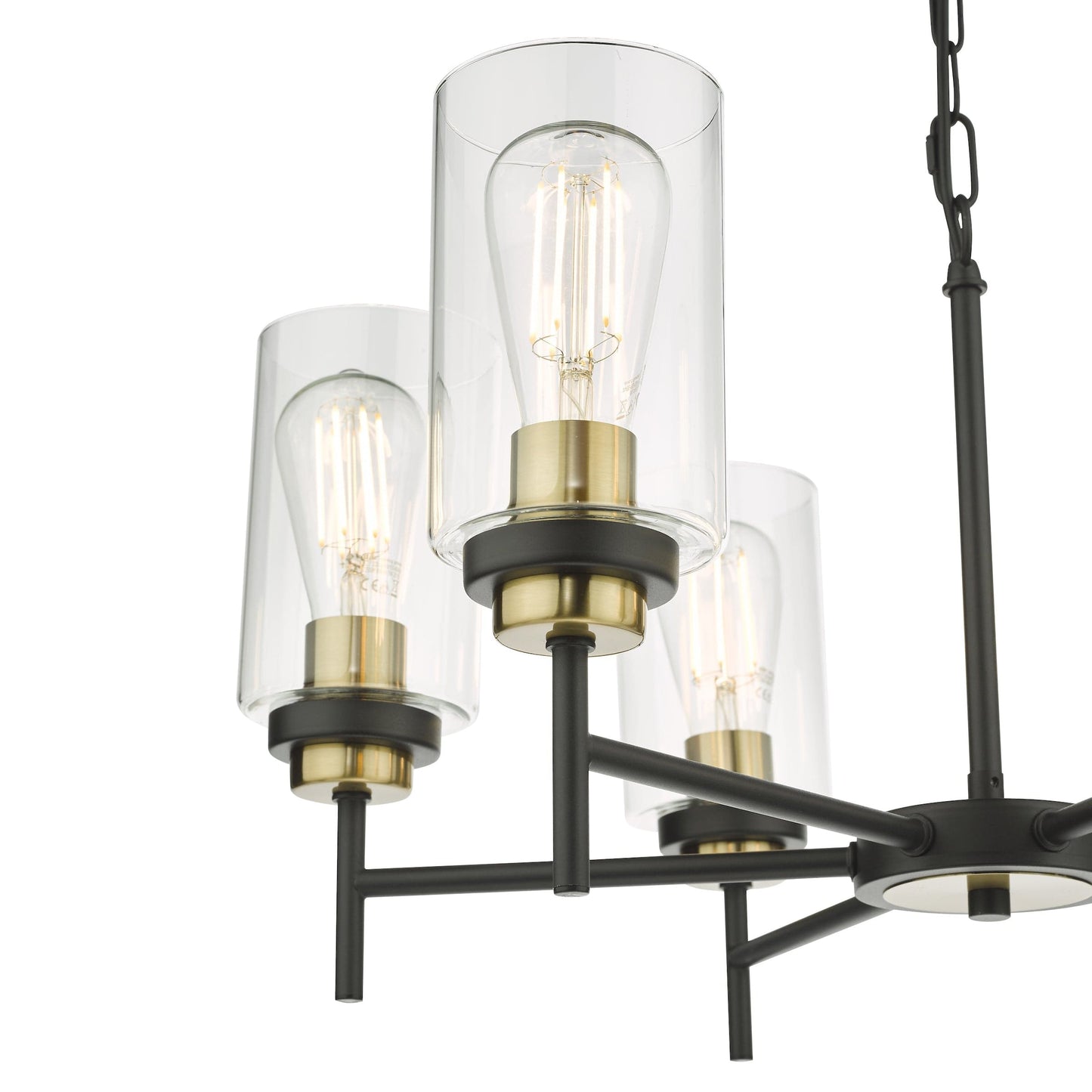 dar lighting Abel 6 Light Pendant Satin Black Glass ABE0654