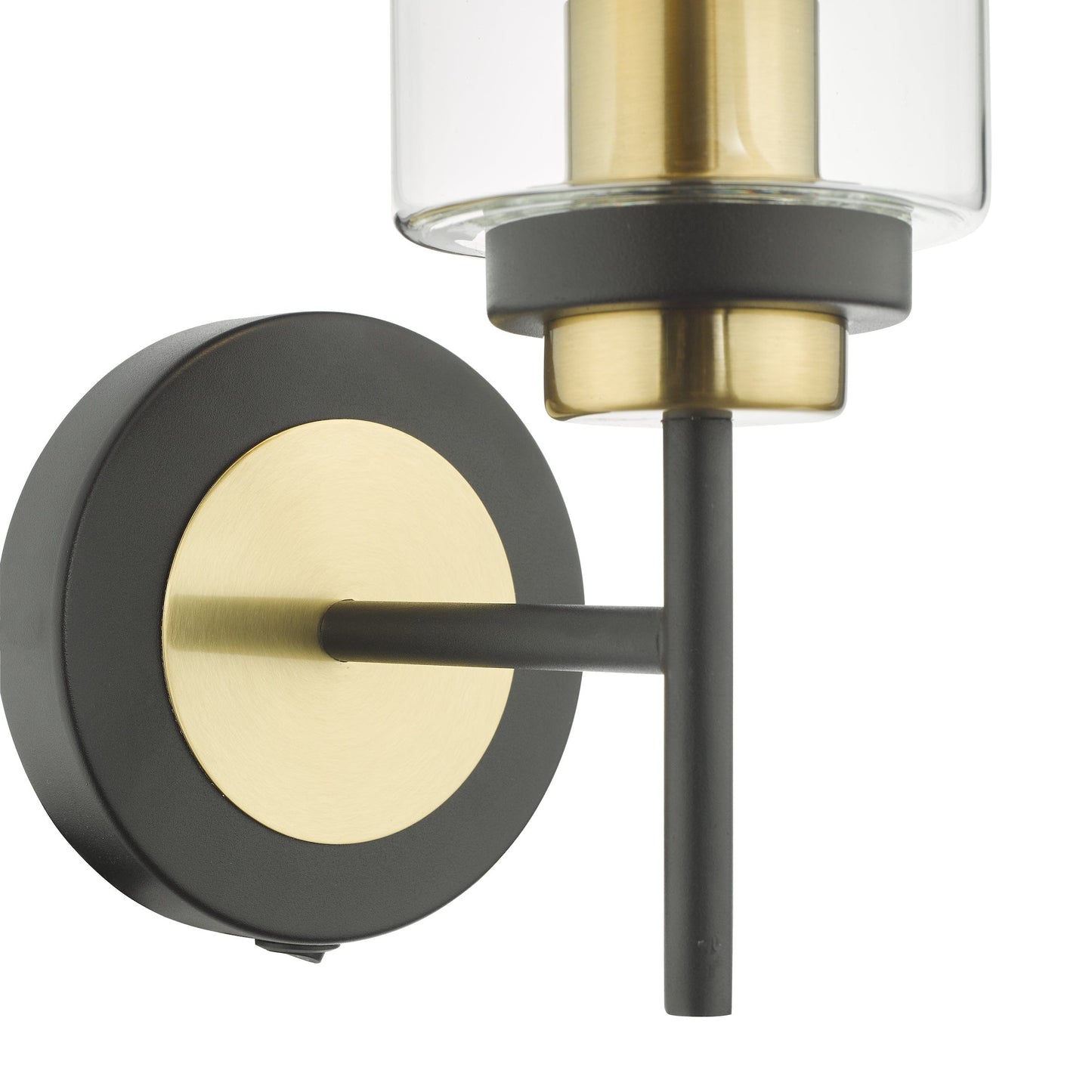 dar lighting Abel Wall Light Satin Black & Gold with Glass Shades ABE0754