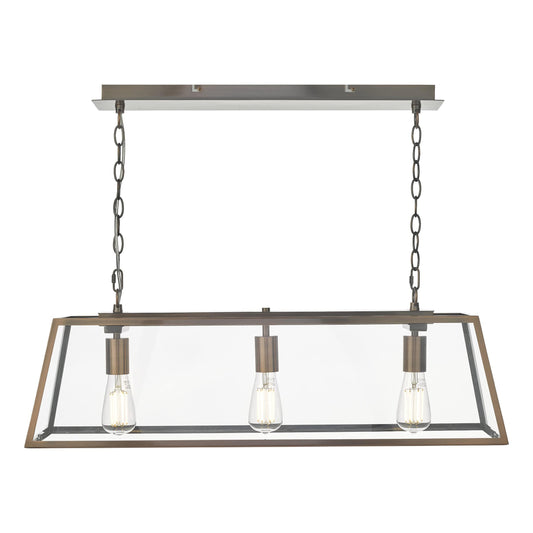 dar lighting Academy 3 Light Bar Pendant Antique Copper ACA0364