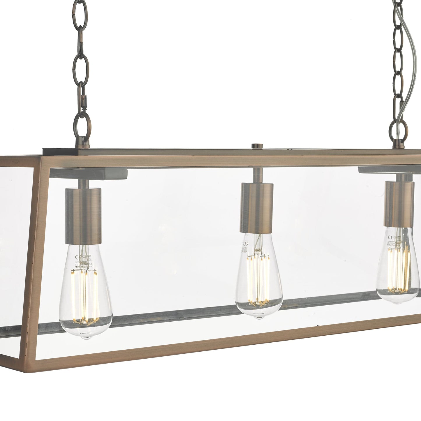 dar lighting Academy 3 Light Bar Pendant Antique Copper ACA0364