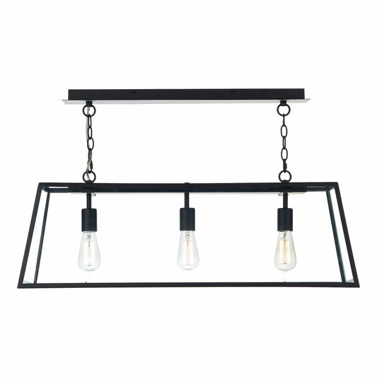 dar lighting Academy 3 Light Pendant Black ACA0322