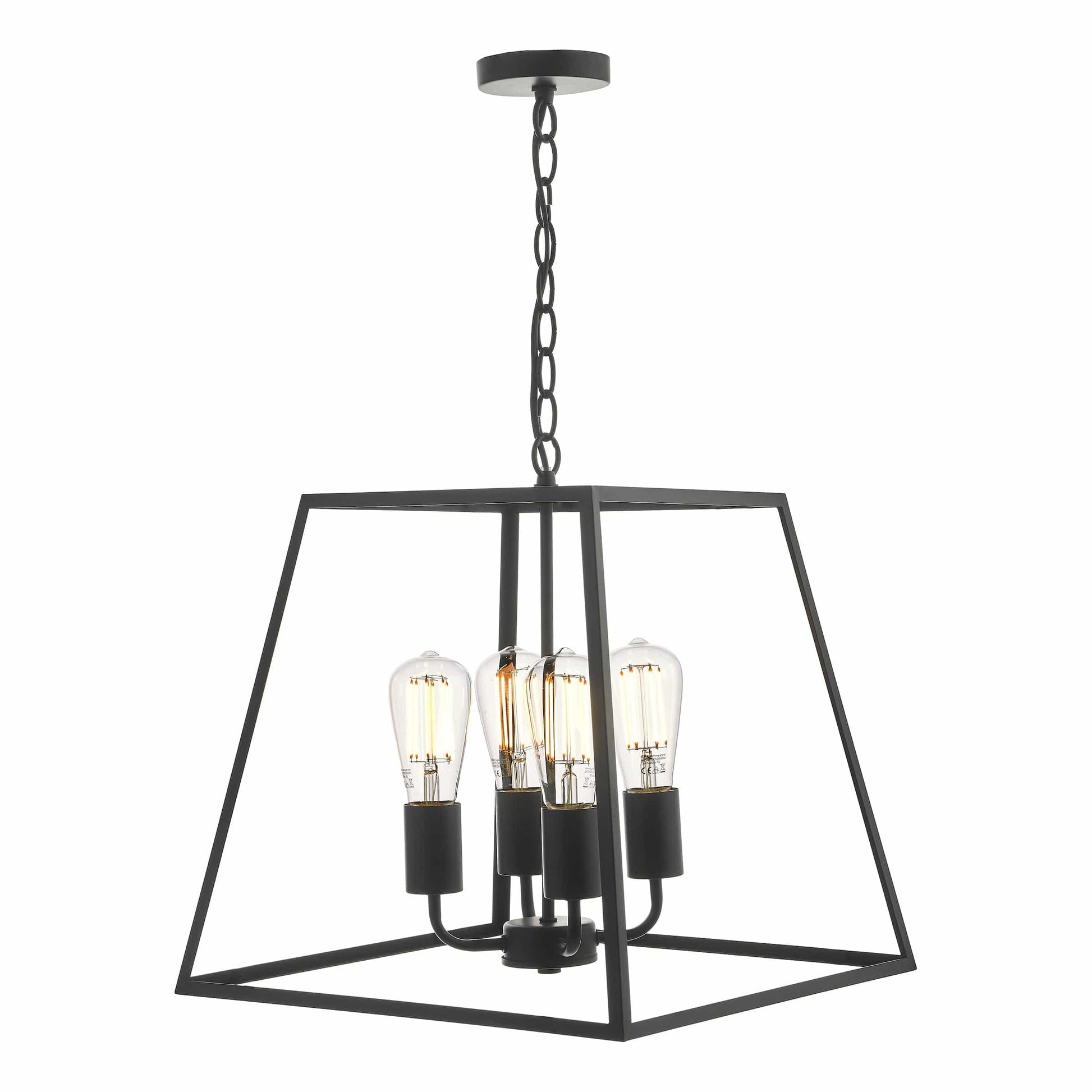 dar lighting Academy 4 Light Lantern Black ACA8622