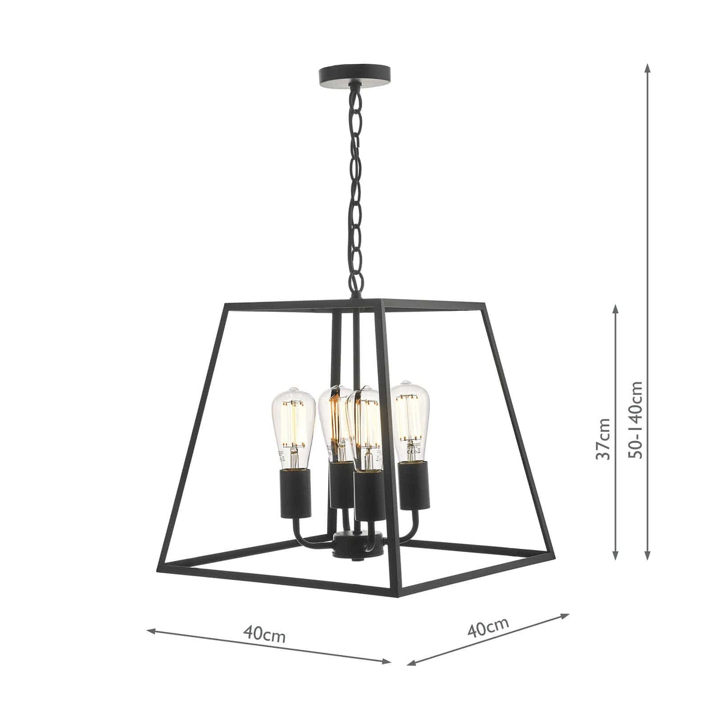 dar lighting Academy 4 Light Lantern Black ACA8622