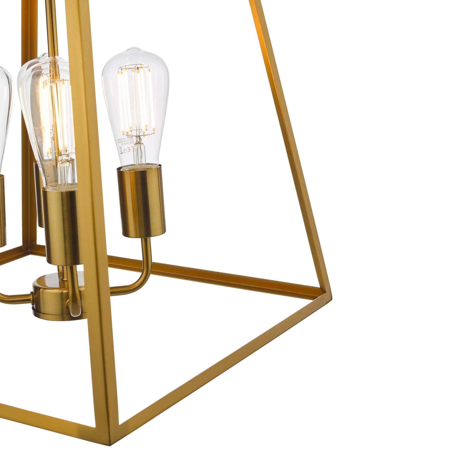 dar lighting Academy 4 Light Lantern Natural Brass ACA8635