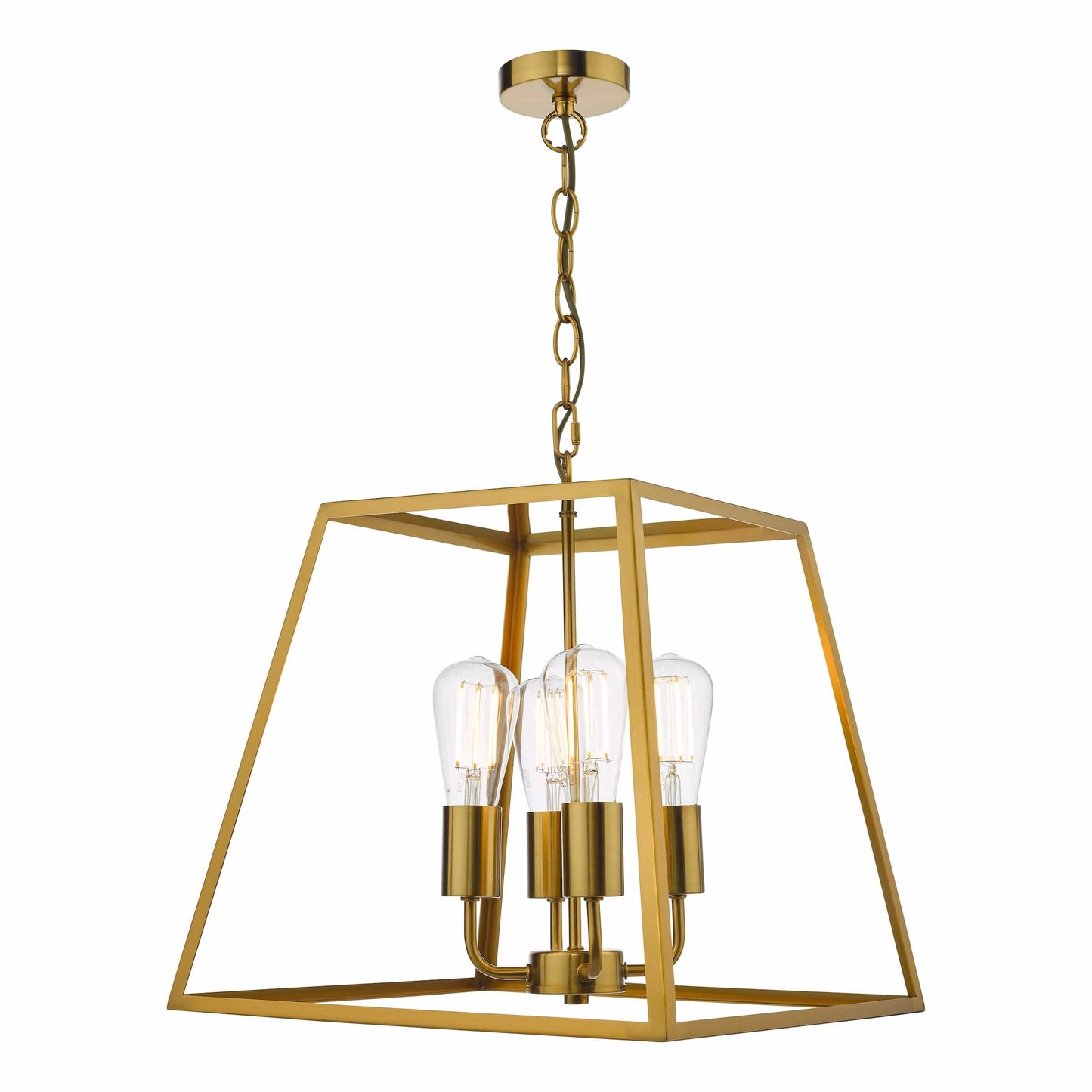 dar lighting Academy 4 Light Lantern Natural Brass ACA8635