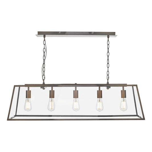 dar lighting Academy 5 Light Bar Pendant Antique Copper ACA0564