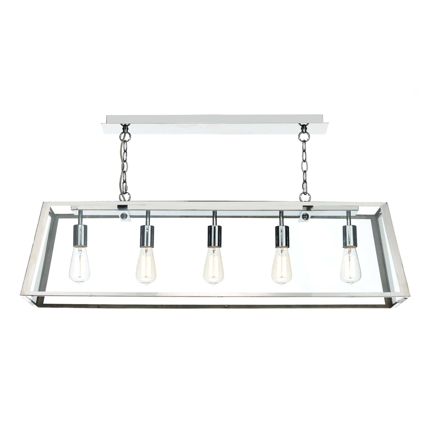 dar lighting Academy 5 Light Pendant Stainless Steel ACA0544