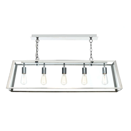 dar lighting Academy 5 Light Pendant Stainless Steel ACA0544