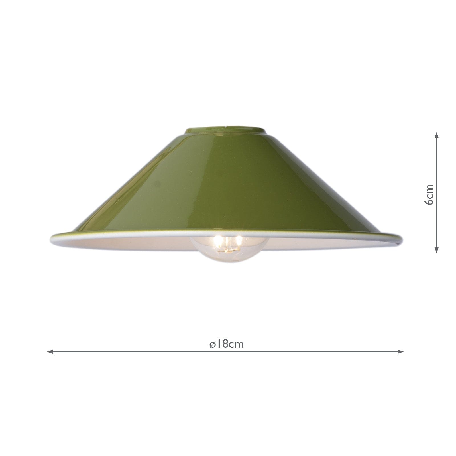 dar lighting Accessories Easy Fit Metal Shade Gloss Green 18Cm ACC867