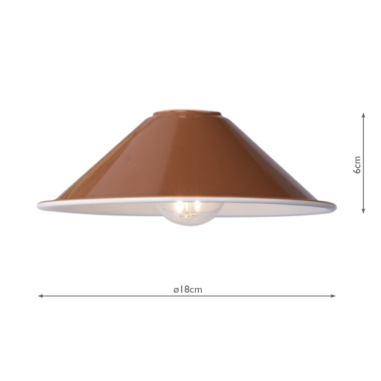 dar lighting Accessories Easy Fit Metal Shade Gloss Red/Umber 18cm ACC868