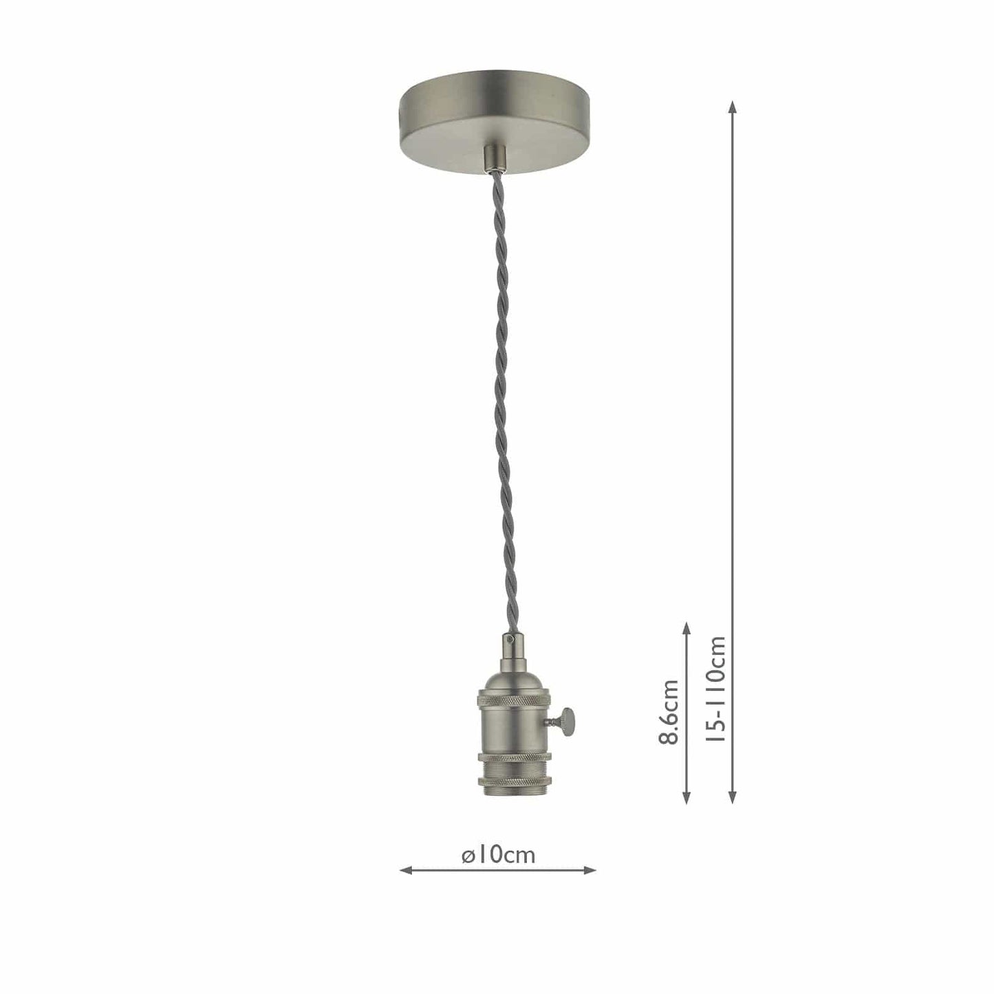 dar lighting Accessory 1 Light Antique Chrome E14 Suspension SPB0161