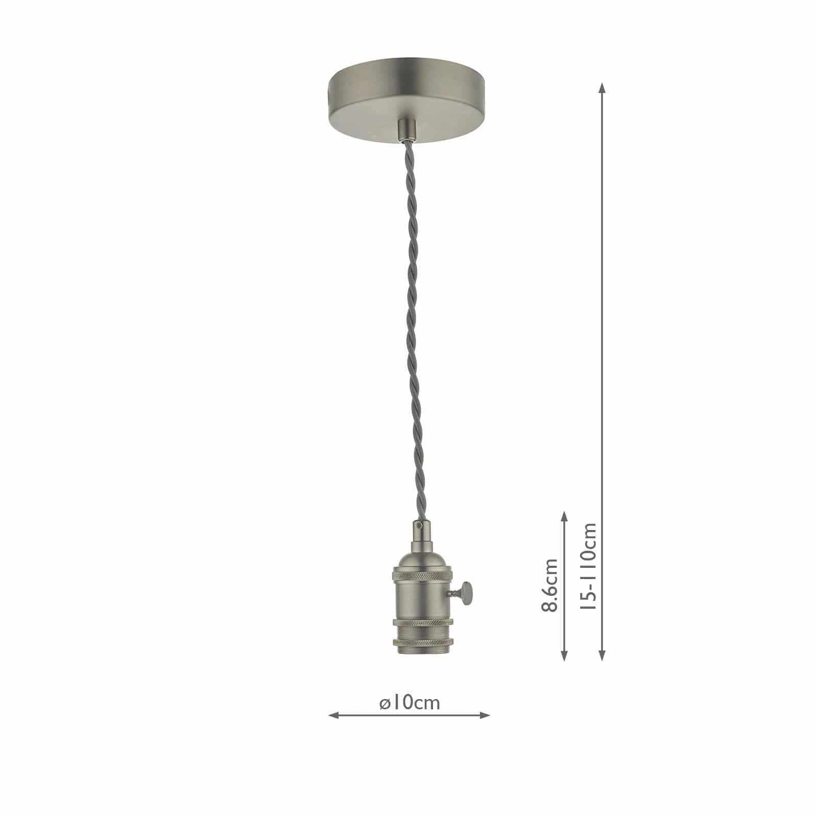 dar lighting Accessory 1 Light Antique Chrome E14 Suspension SPB0161