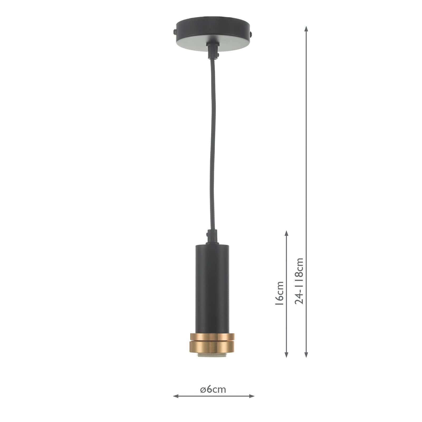 dar lighting Accessory 1 Light E27 Suspension Matt Black And Bronze SP6522