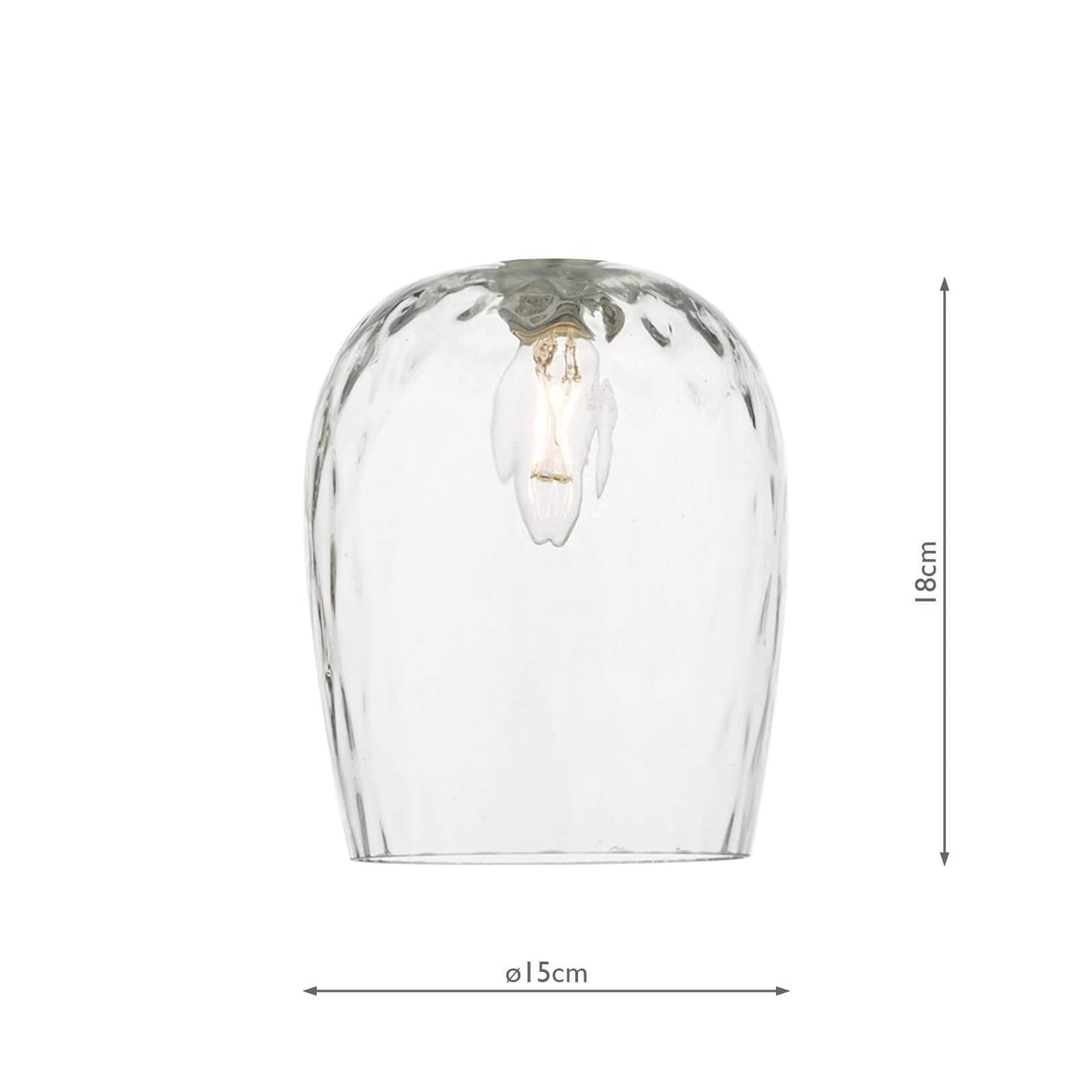 dar lighting Accessory Easy Fit Clear Dimpled Glass Shade ACC863