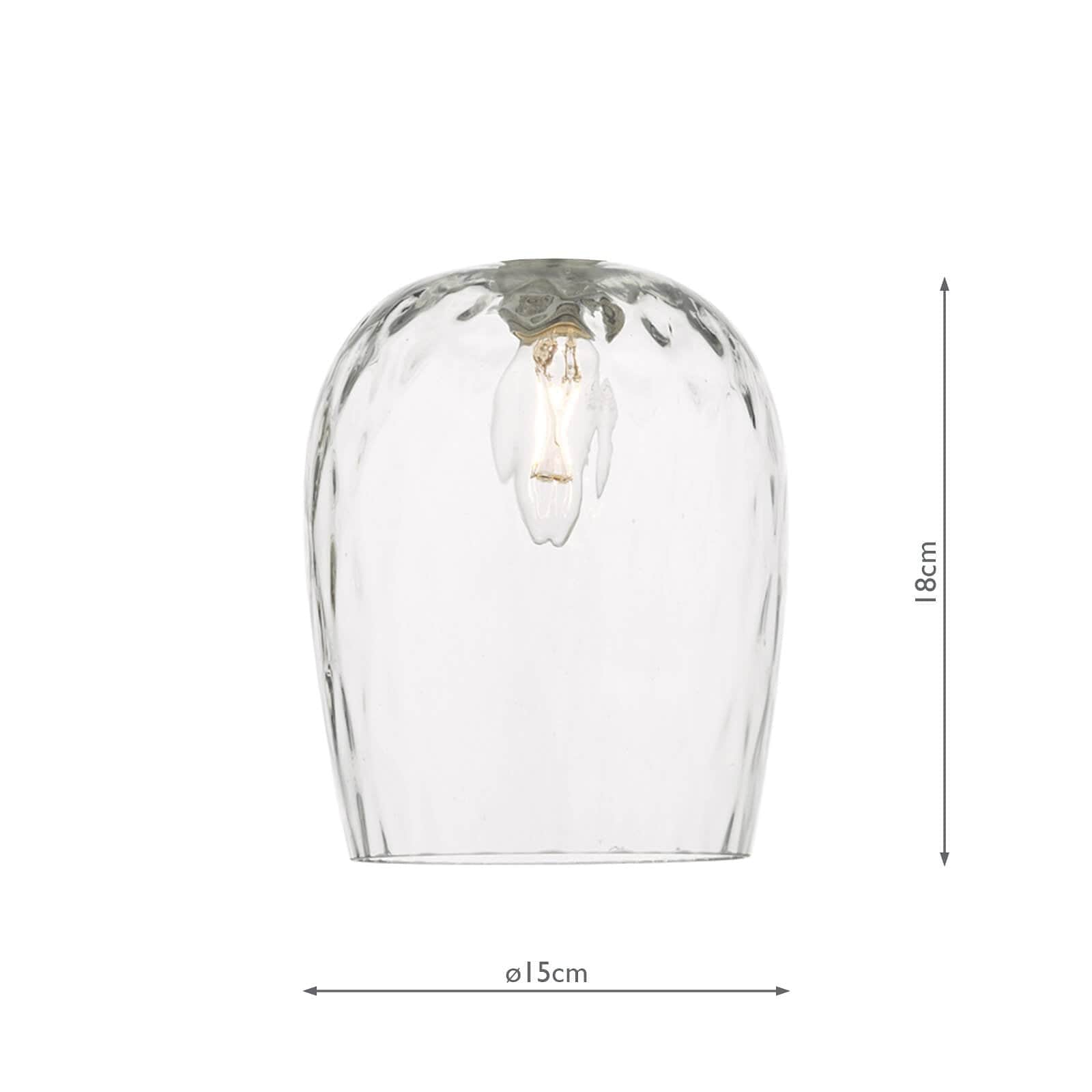 dar lighting Accessory Easy Fit Clear Dimpled Glass Shade ACC863