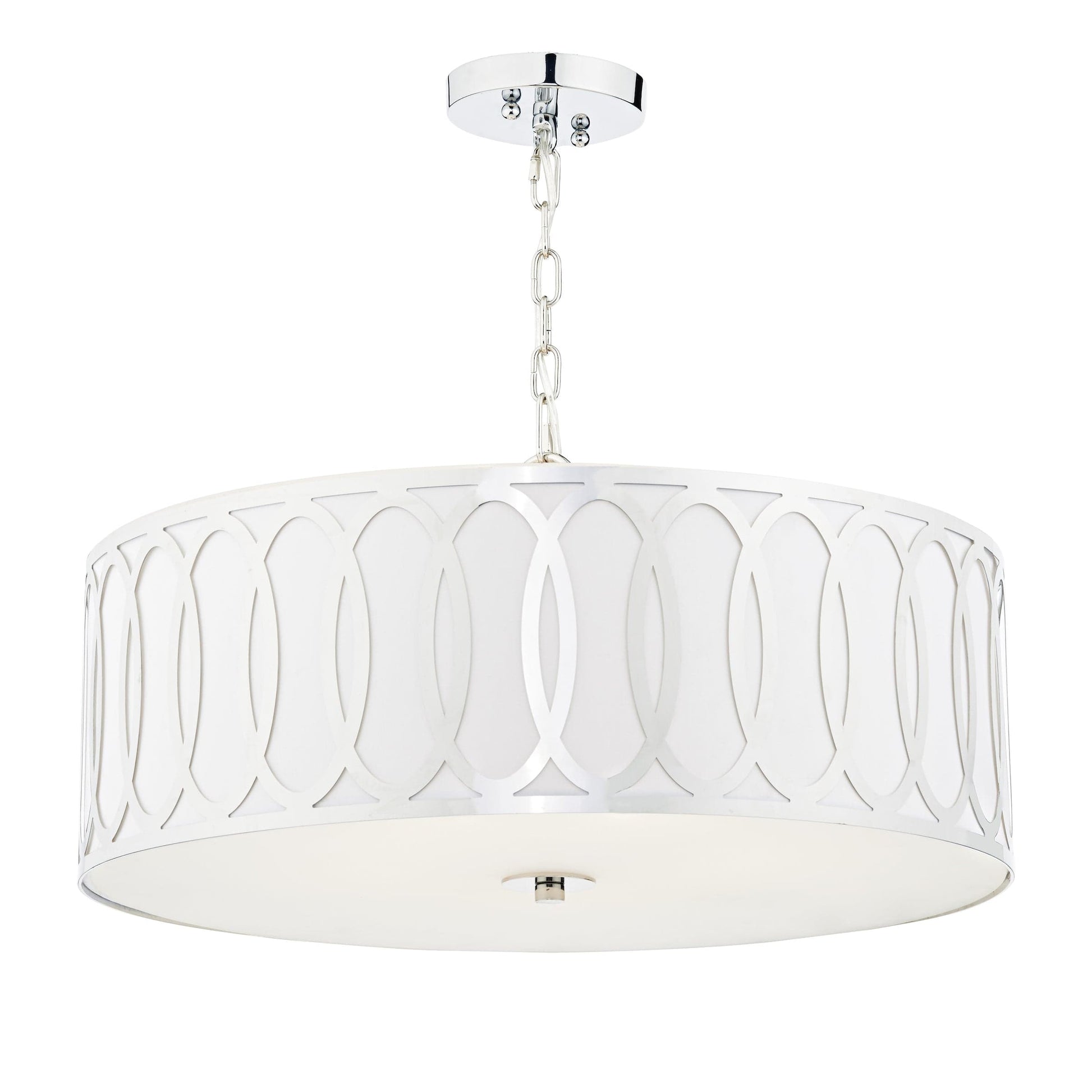 dar lighting Acura 5 Light Pendant Polished Chrome White ACU0550
