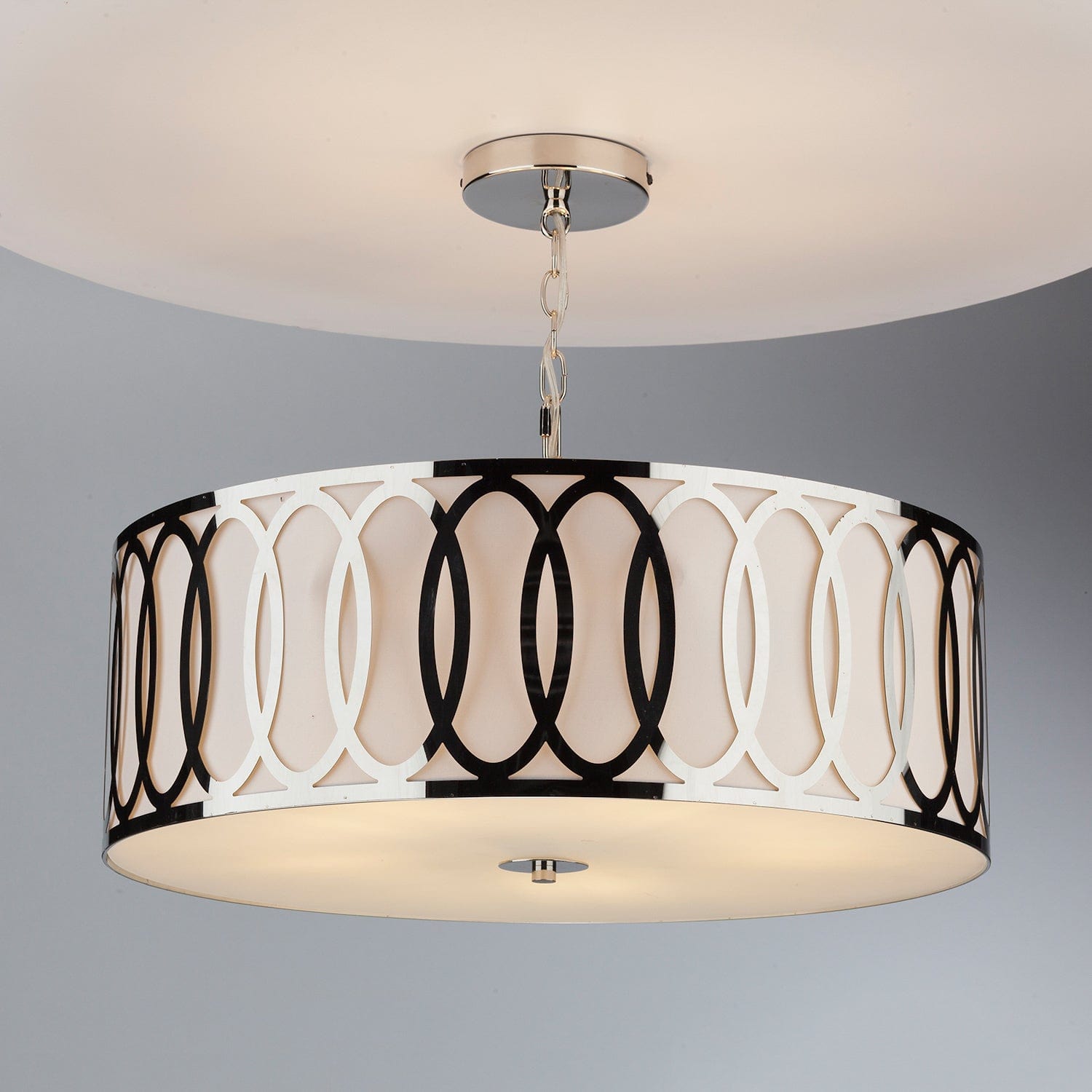dar lighting Acura 5 Light Pendant Polished Chrome White ACU0550