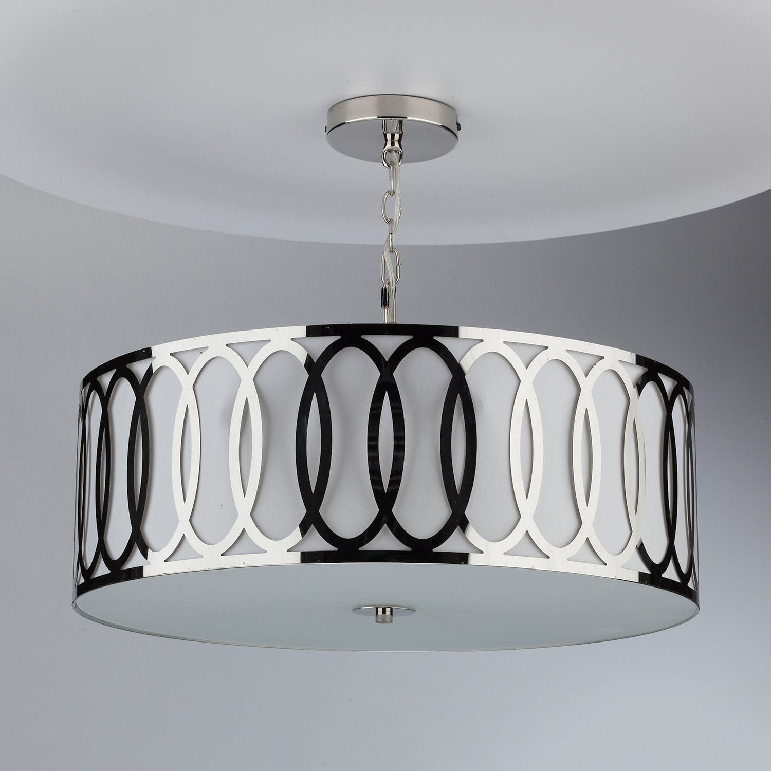dar lighting Acura 5 Light Pendant Polished Chrome White ACU0550