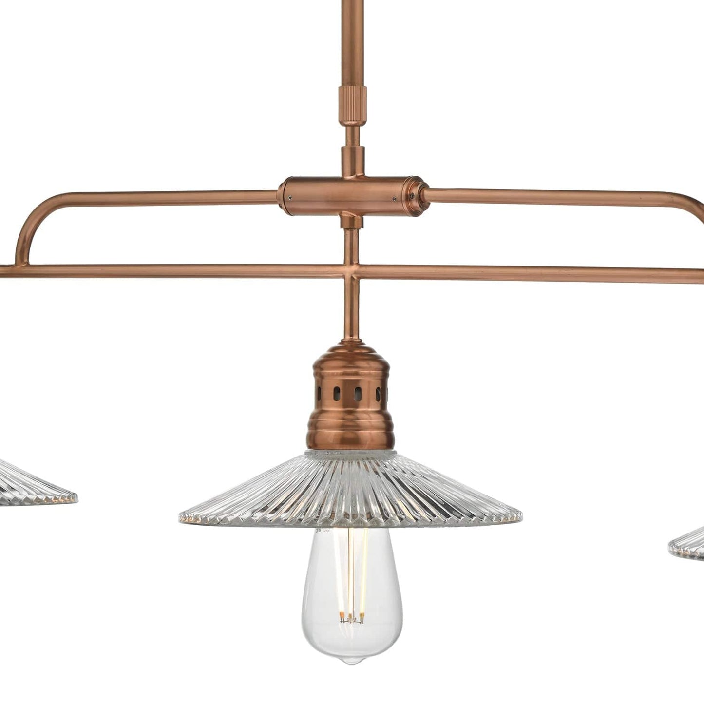 dar lighting Adeline Bar Pendant Brushed Copper & Glass ADE7364