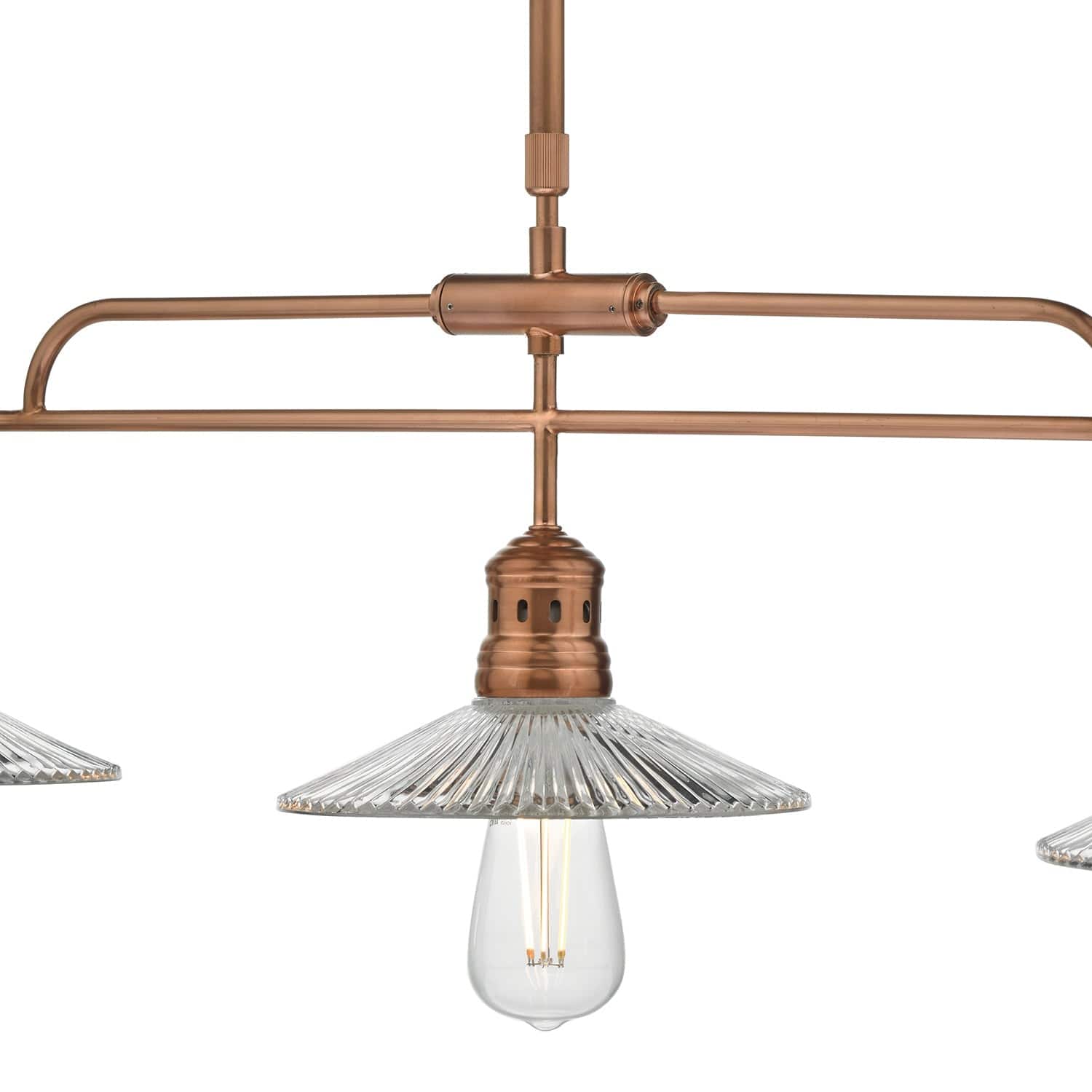 dar lighting Adeline Bar Pendant Brushed Copper & Glass ADE7364