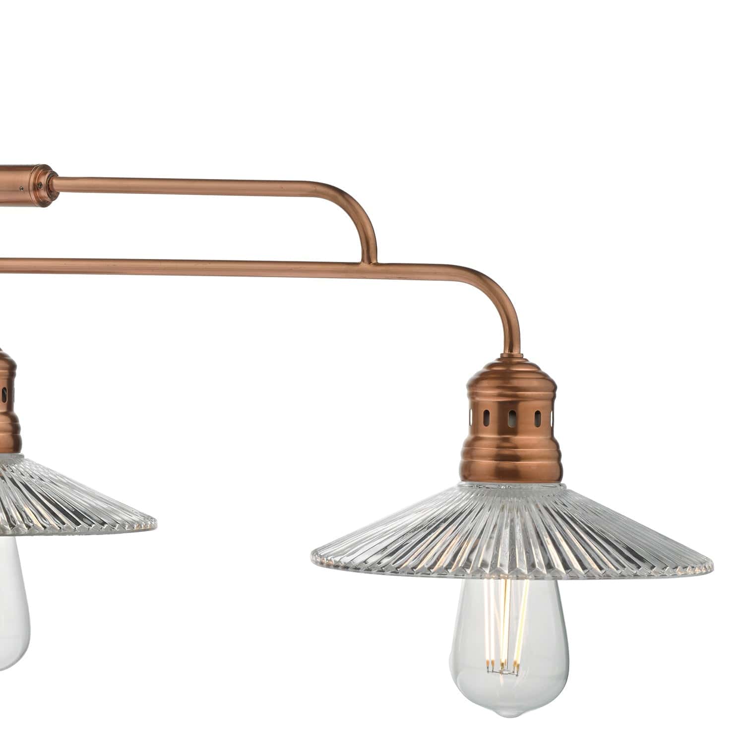 dar lighting Adeline Bar Pendant Brushed Copper & Glass ADE7364