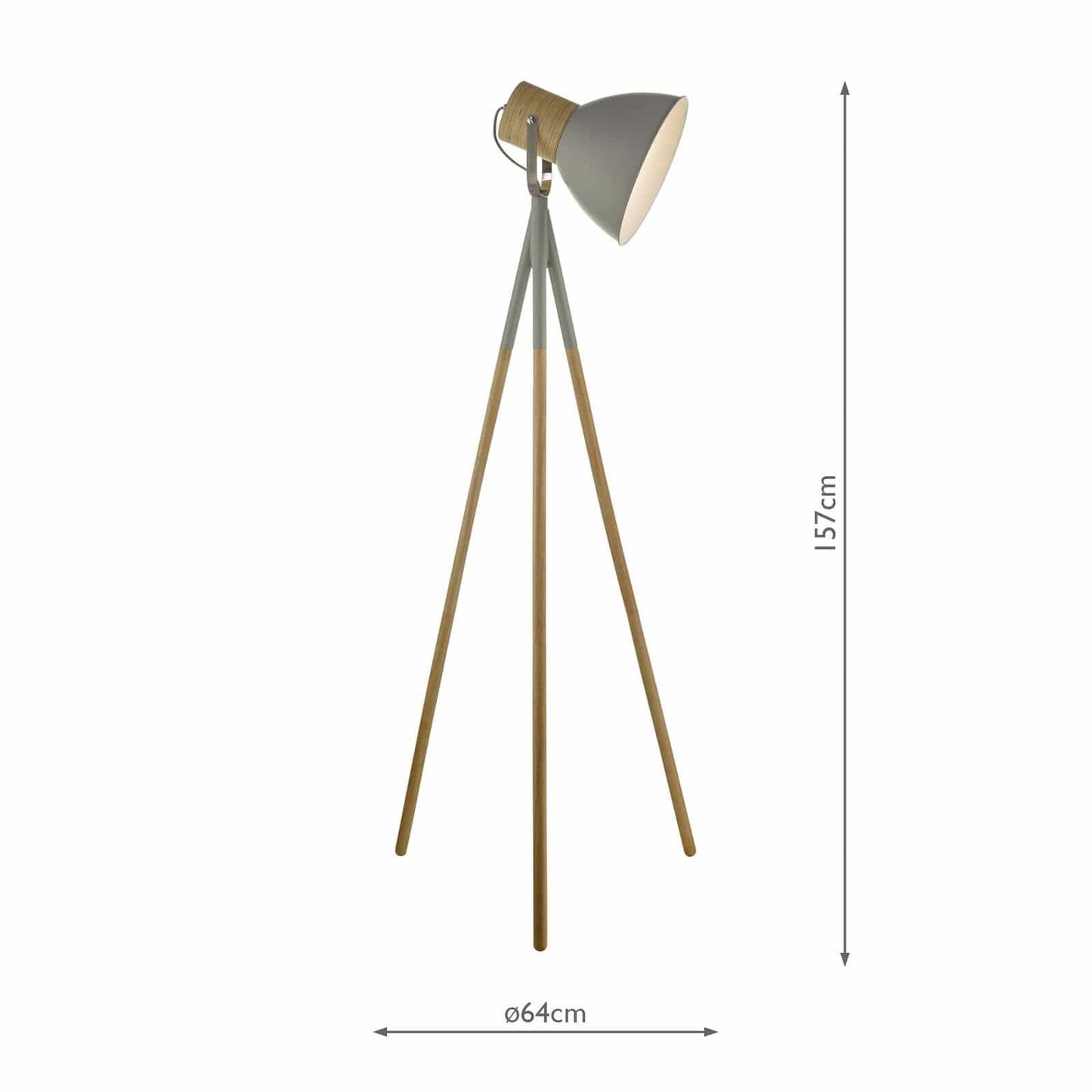 dar lighting Adna Floor Lamp Grey & Natural Wood ADN4939