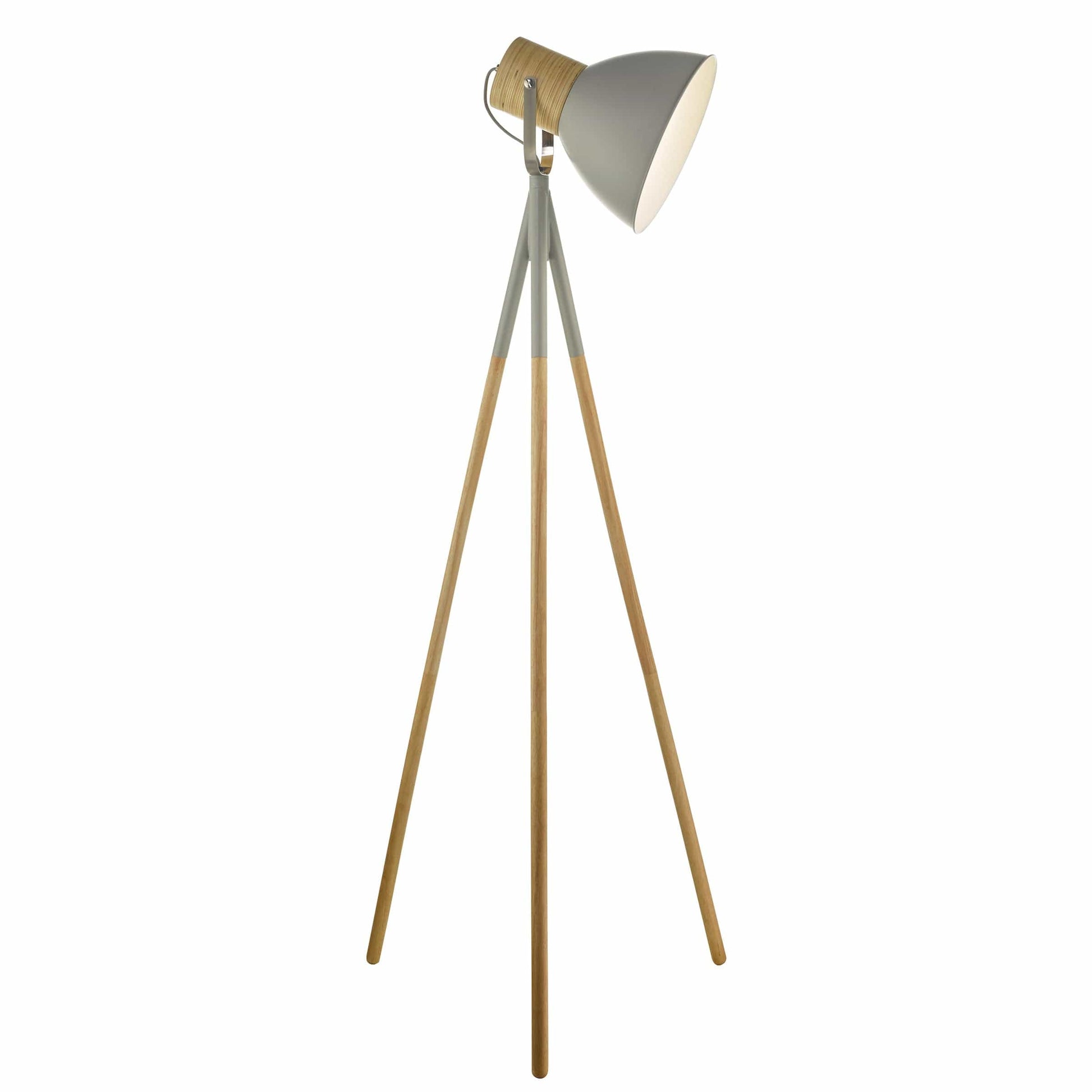 dar lighting Adna Floor Lamp Grey & Natural Wood ADN4939