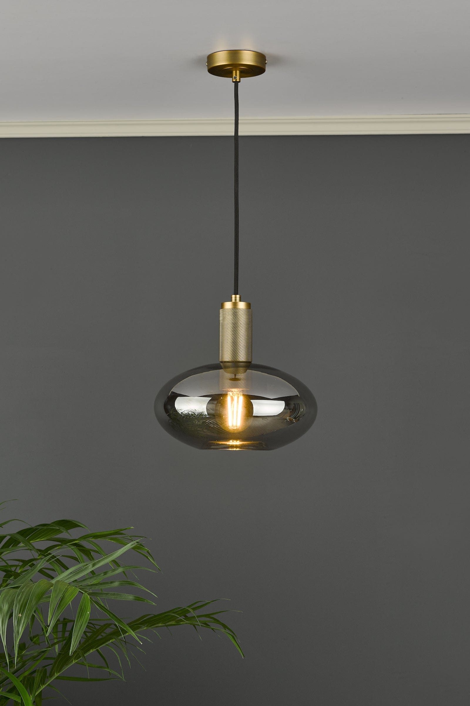 dar lighting Aiden Easy Fit Pendant Smoked Glass (A) AID6510A