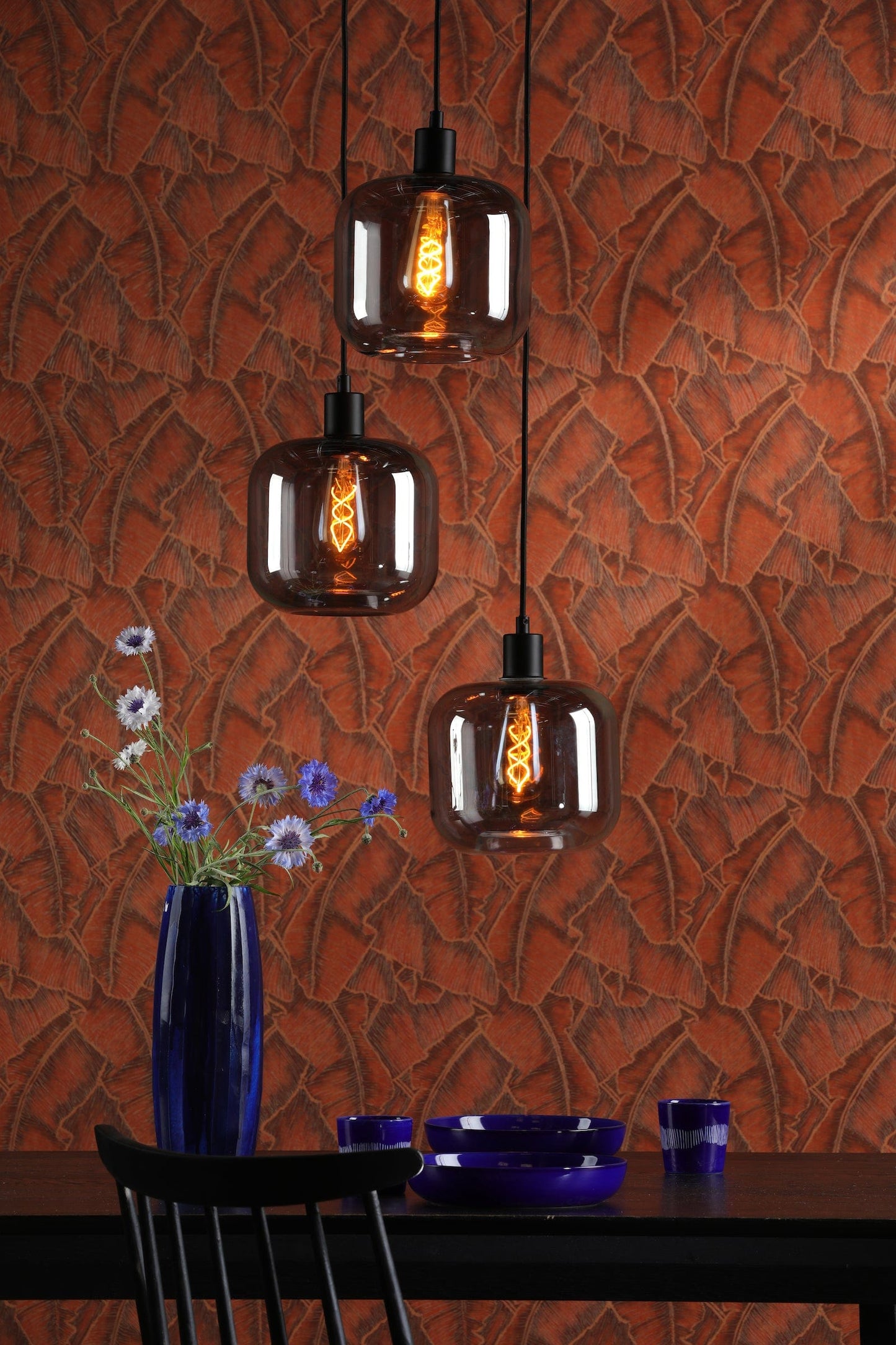 dar lighting Aiden Easy Fit Pendant Smoked Glass (B) AID6510B