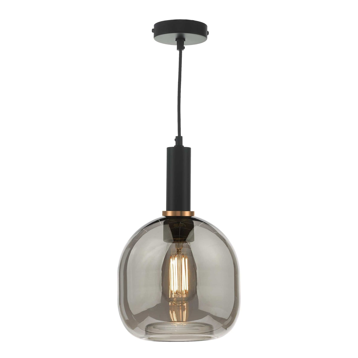 dar lighting Aiden Easy Fit Pendant - Smoked Glass (C) AID6510C