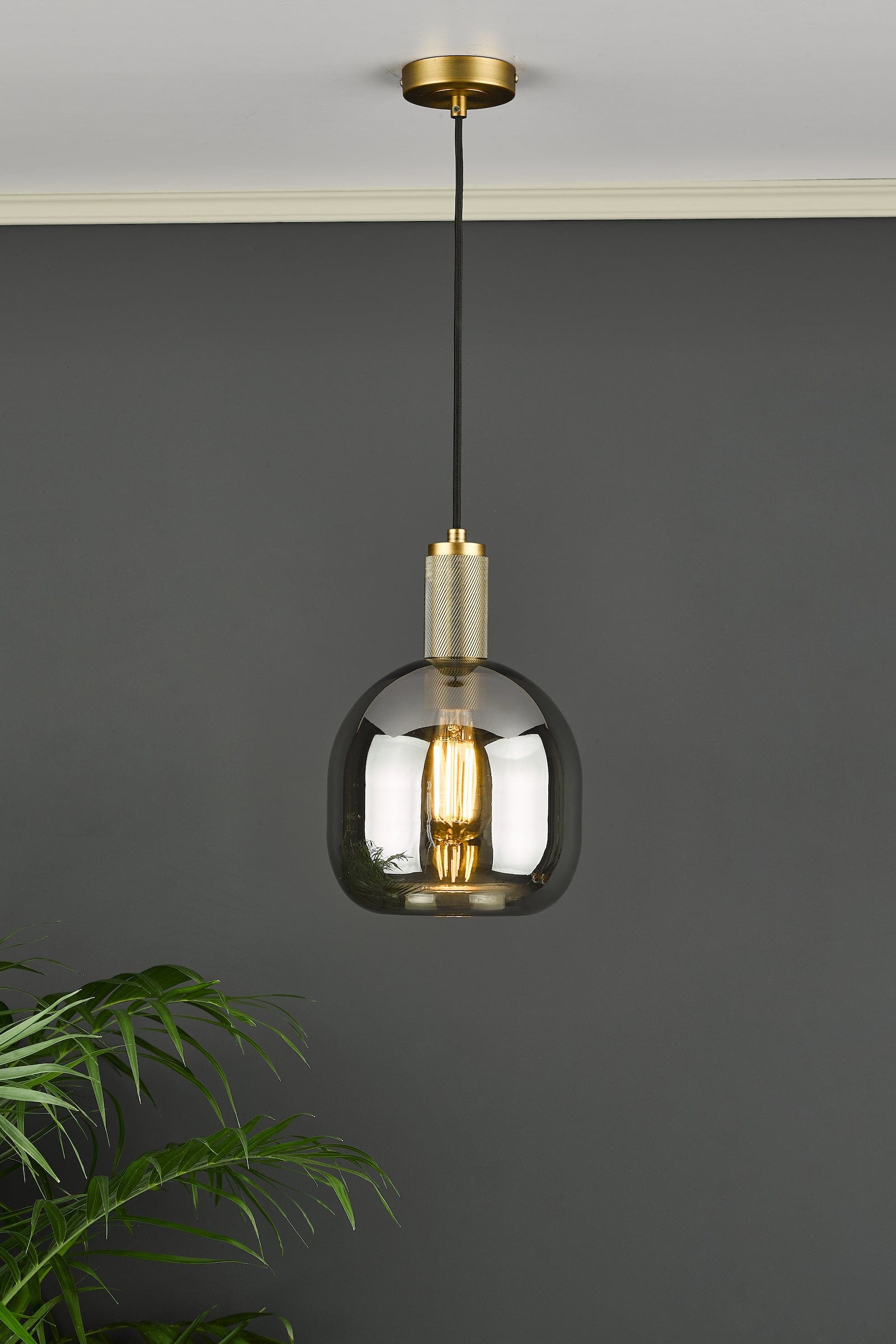 dar lighting Aiden Easy Fit Pendant - Smoked Glass (C) AID6510C