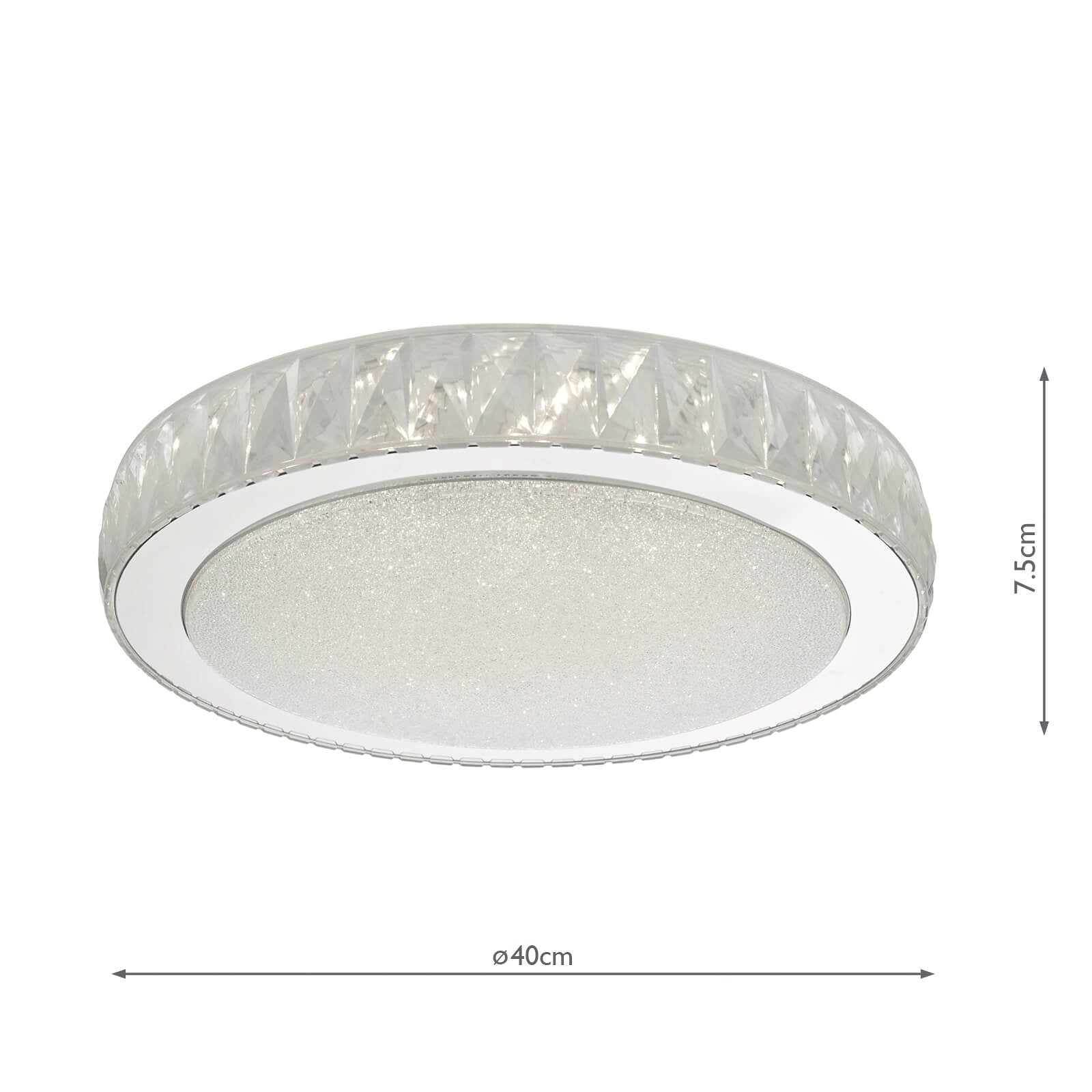 dar lighting Akelia Flush Acrylic & Stainless Steel Large LED AKE5008