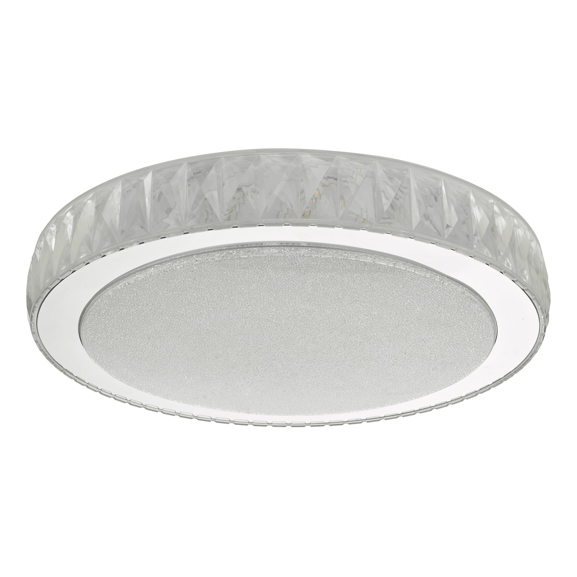 dar lighting Akelia Flush Acrylic & Stainless Steel Large LED AKE5008