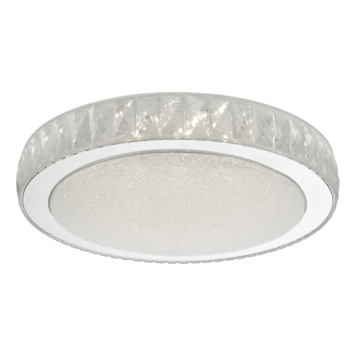 dar lighting Akelia Flush Acrylic & Stainless Steel Large LED AKE5008