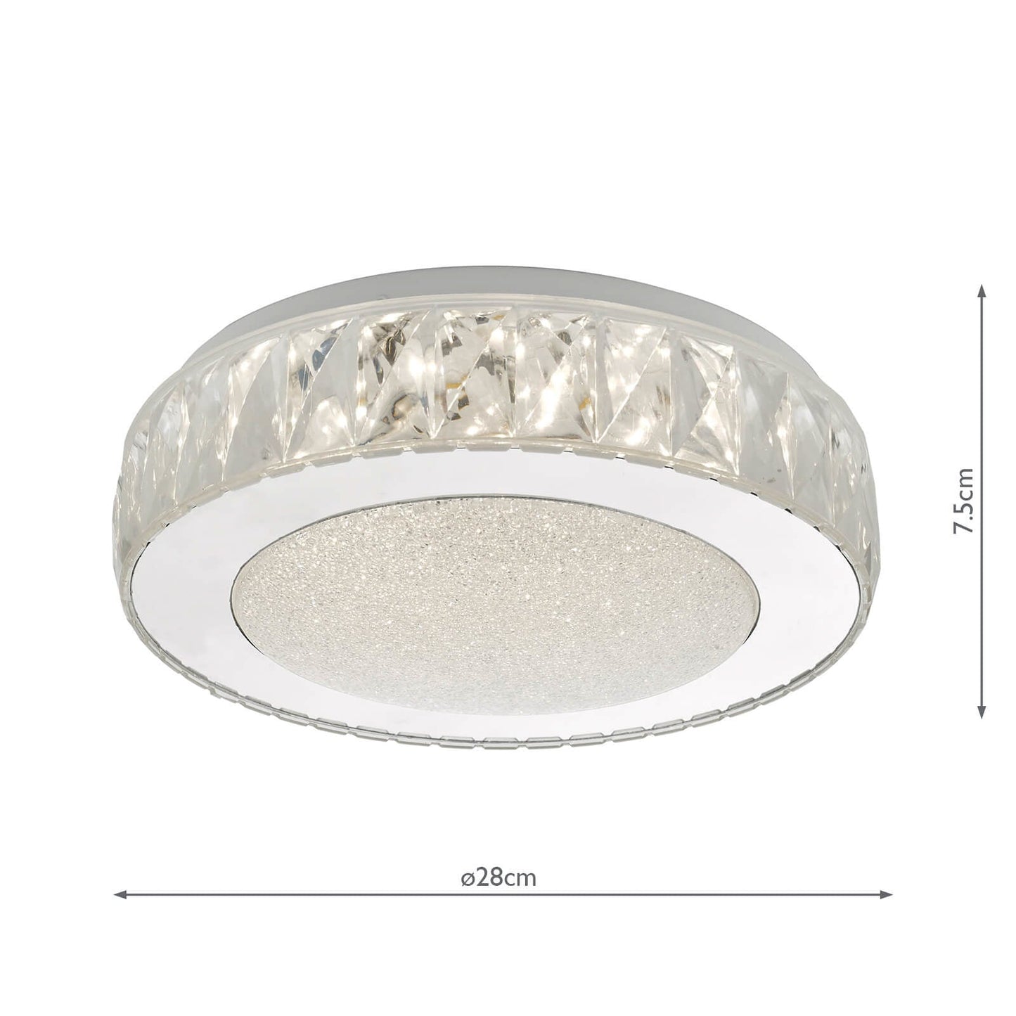 dar lighting Akelia Flush Acrylic & Stainless Steel Small LED AKE5208