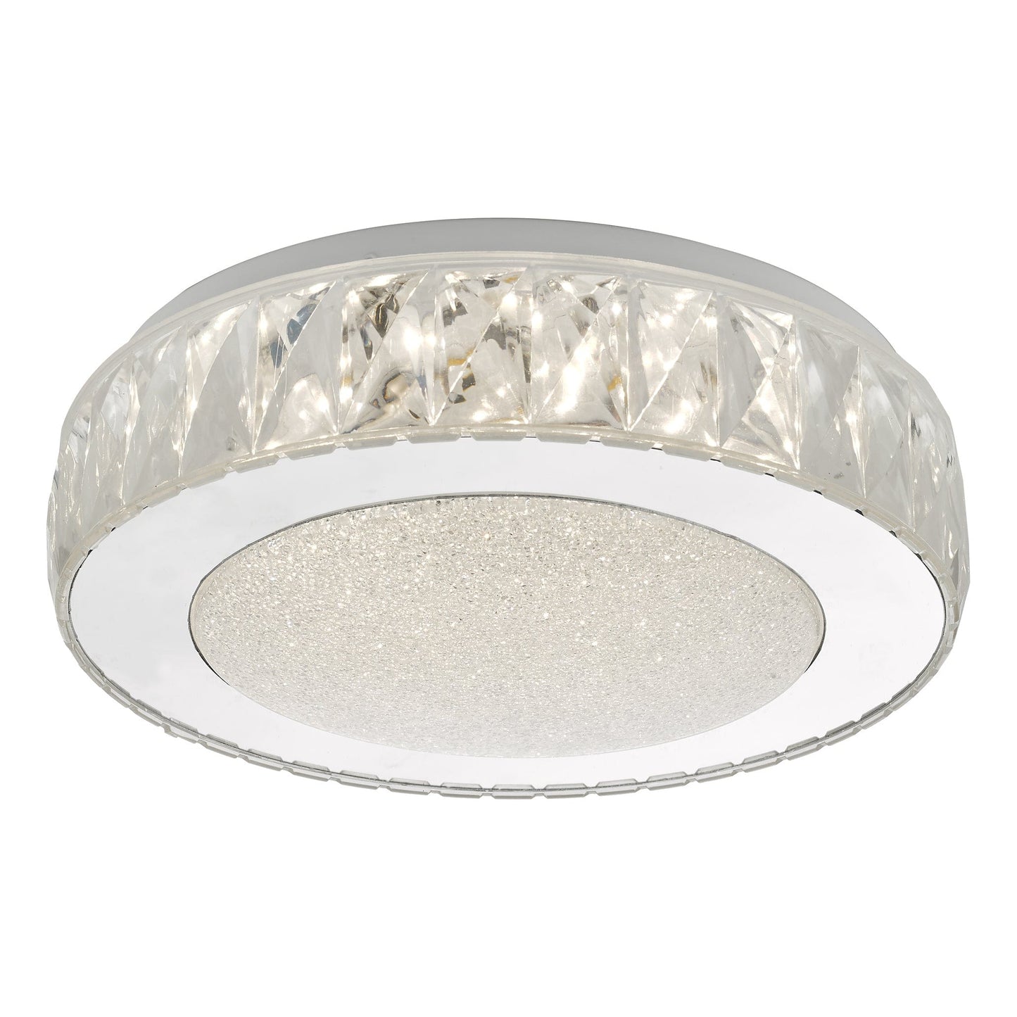 dar lighting Akelia Flush Acrylic & Stainless Steel Small LED AKE5208