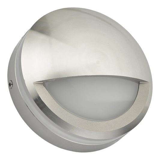 dar lighting Akos Round Eyelid Outdoor Wall Light Aluminium IP65 LED AKO3268