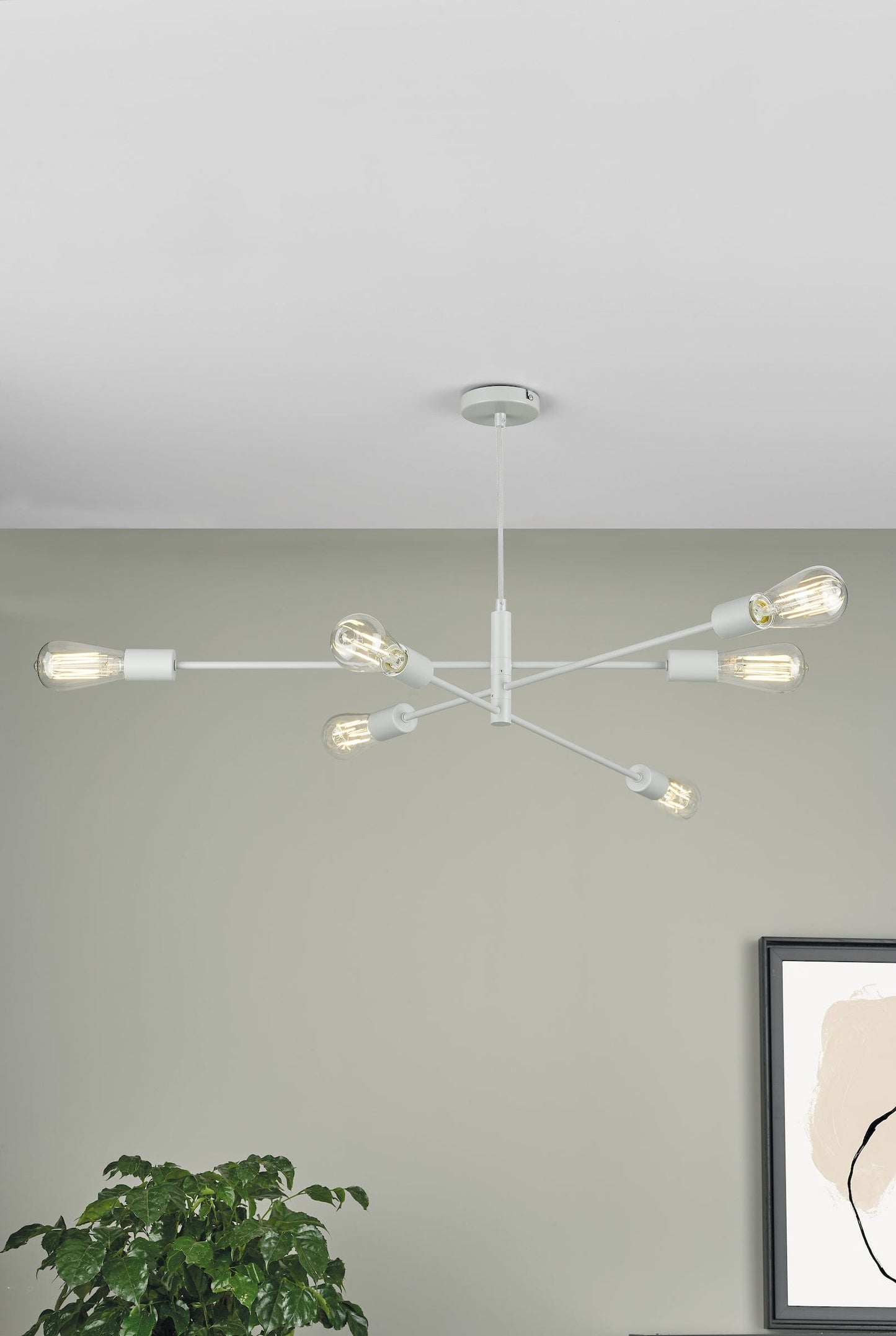 dar lighting Alana 6 Light Armed Fitting Matt Grey ALA0639