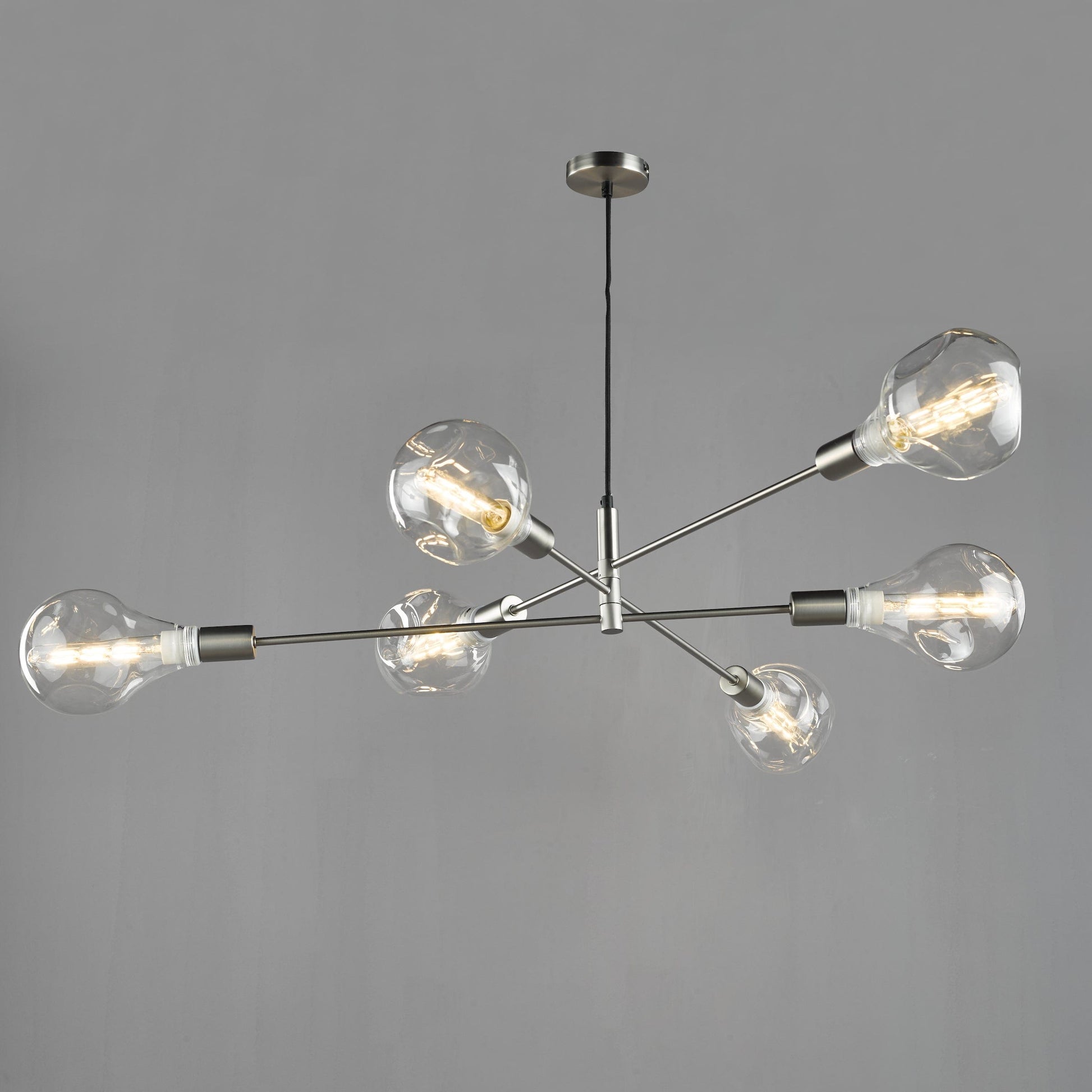 dar lighting Alana 6 Light Pendant Satin Chrome ALA0646