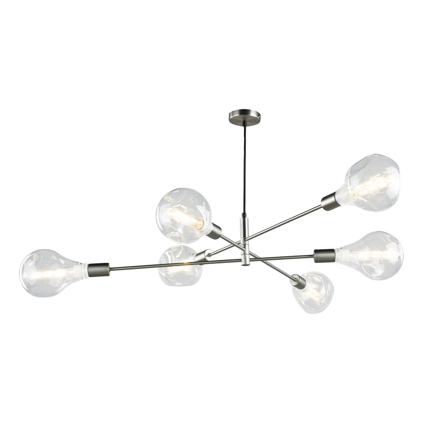 dar lighting Alana 6 Light Pendant Satin Chrome ALA0646