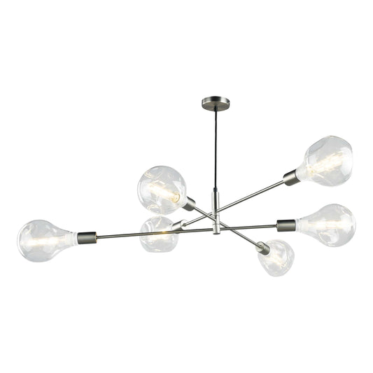 dar lighting Alana 6 Light Pendant Satin Chrome ALA0646