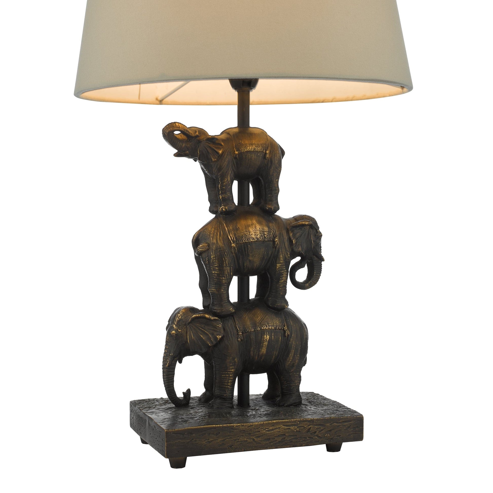 dar lighting Alina Elephant Table Lamp Antique Bronze With Shade ALI4222