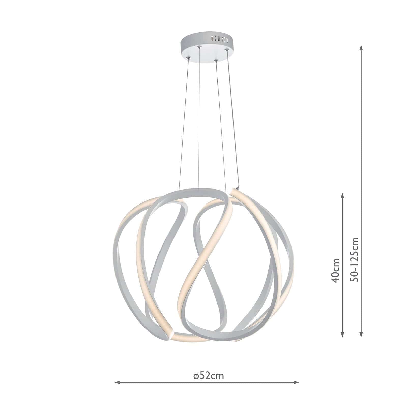 dar lighting Alonsa Pendant Large White LED ALO862