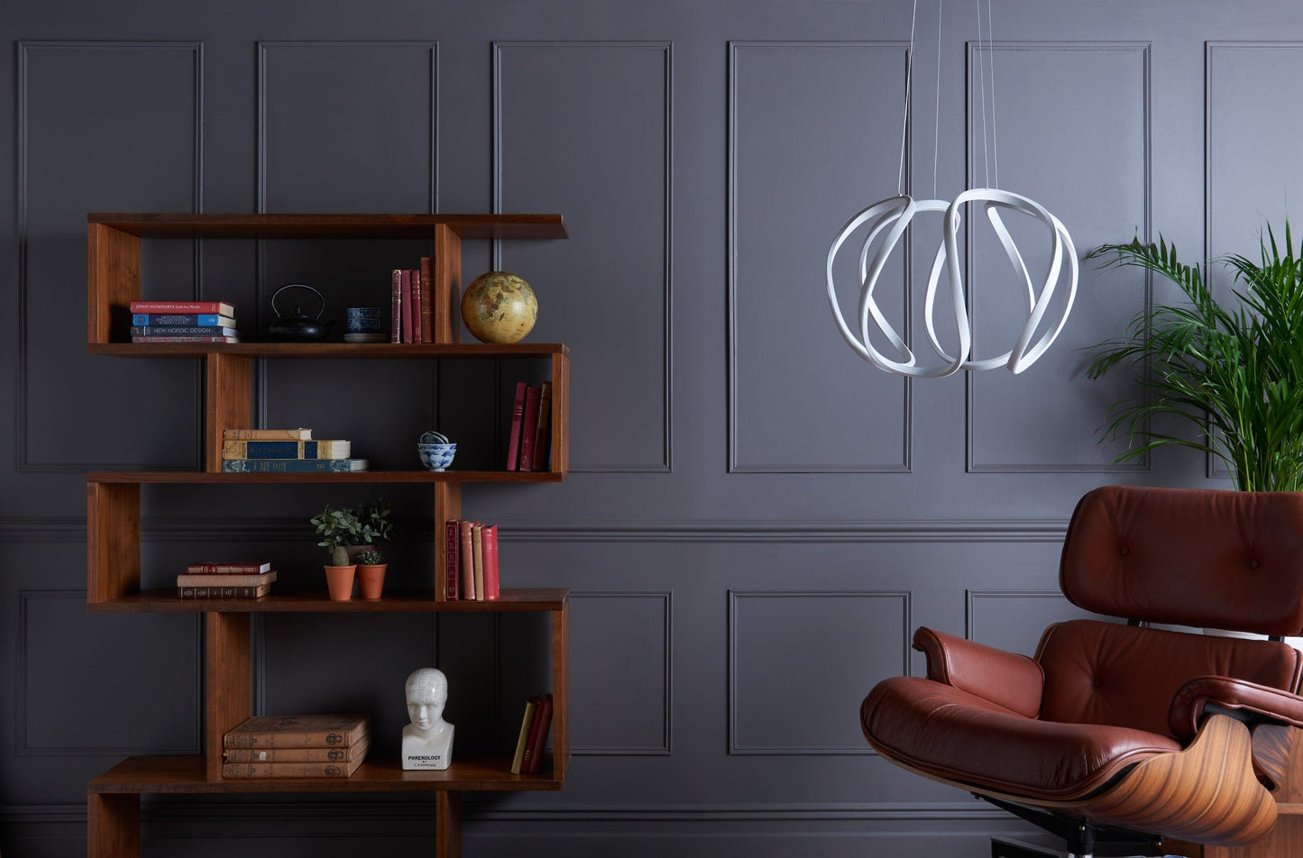 dar lighting Alonsa Pendant Small White LED ALO012